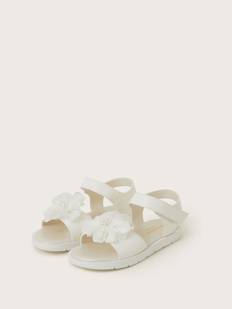 Monsoon Natural Corsage Flower Sandals - Image 1 of 3