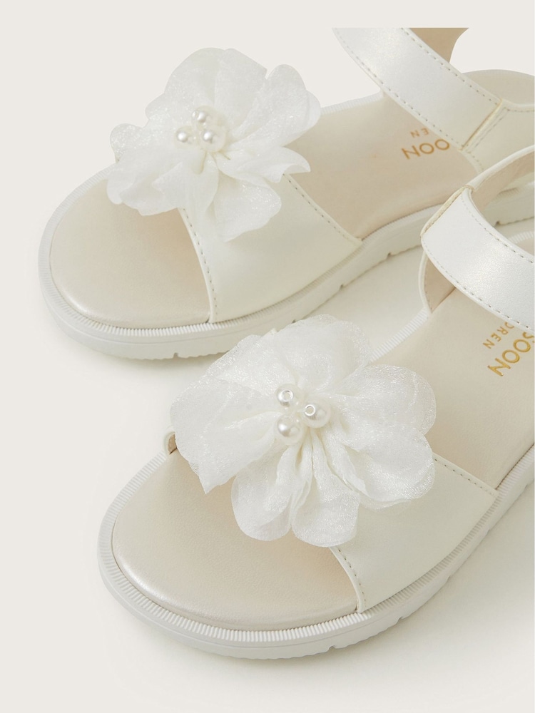 Monsoon Natural Corsage Flower Sandals - Image 3 of 3