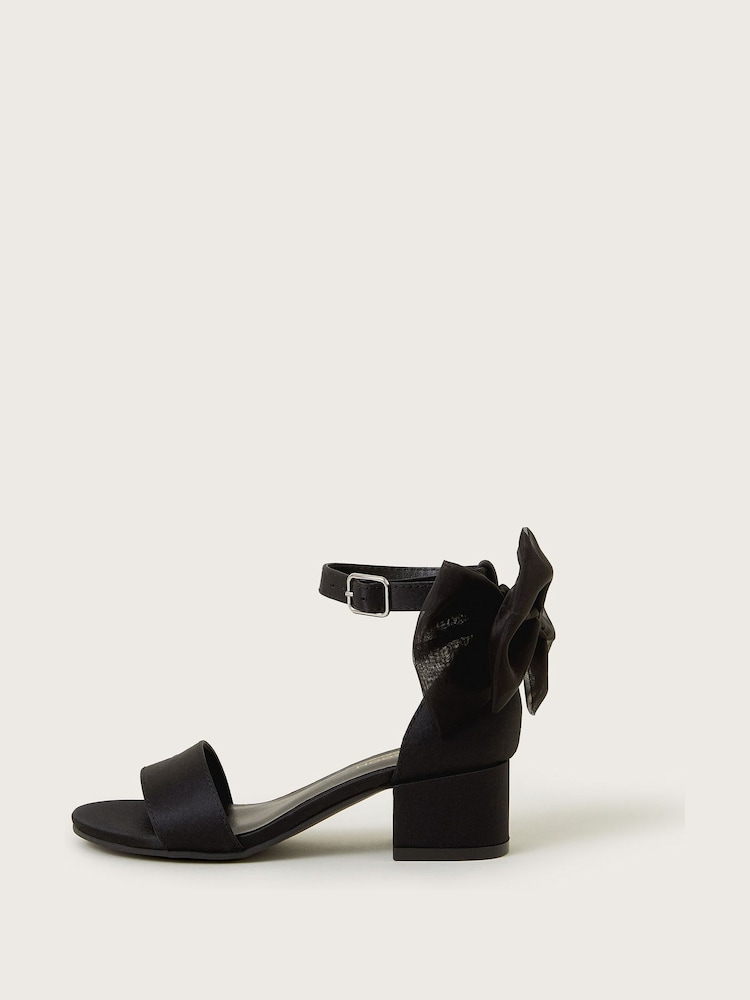 Monsoon Black Two Part Bow Heels - Image 1 of 3