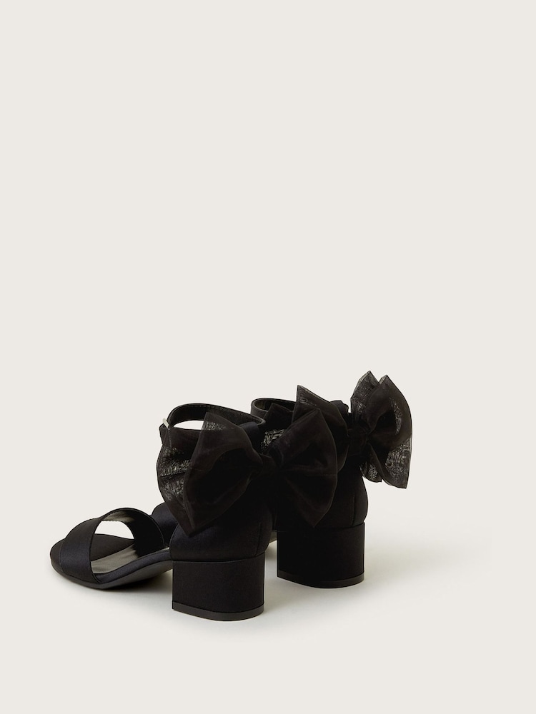 Monsoon Black Two Part Bow Heels - Image 3 of 3