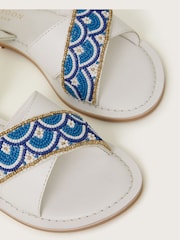 Monsoon White Beaded Strappy Sandals - Image 2 of 2