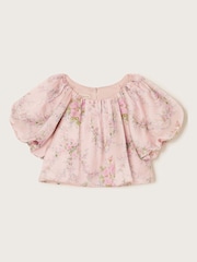 Monsoon Esme Rose Satin Puff Top - Imagen 2 de 4