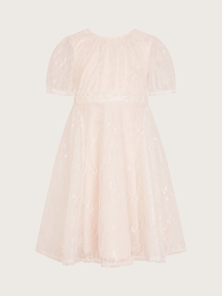 Monsoon Natural Lace Embellished Belt Dress - Image 2 of 4