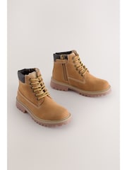 Tan Brown Standard Fit (F) Leather Lace Up Work Boots - Image 2 of 8