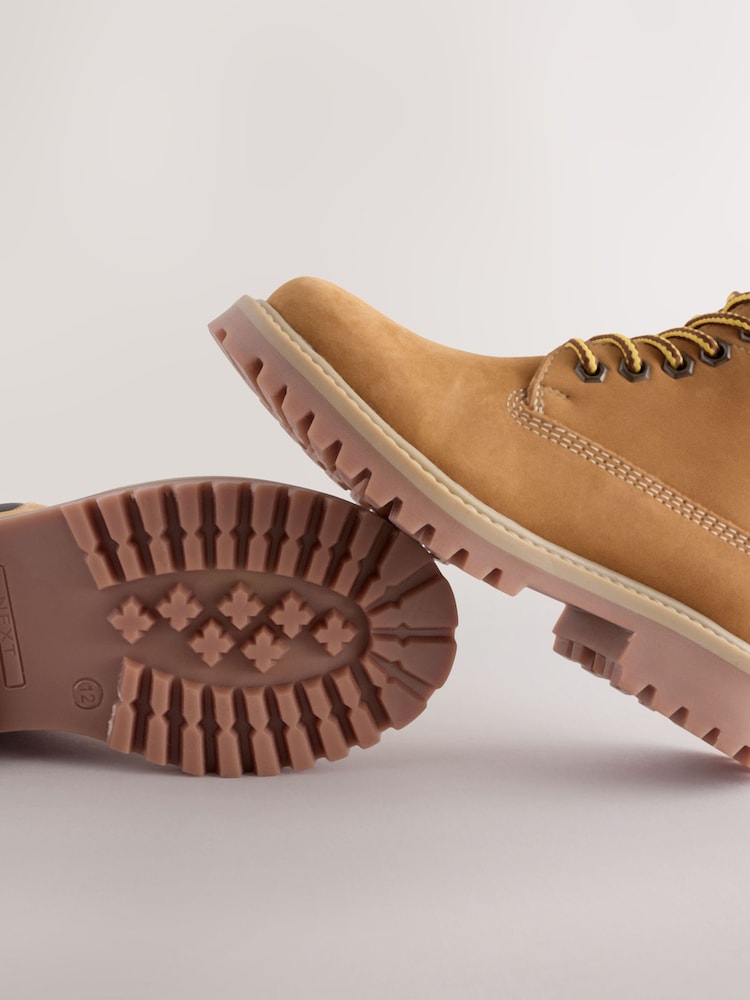 Tan Brown Standard Fit (F) Leather Lace Up Work Boots - Image 4 of 4 Tan Brown Standard Fit (F) Leather Lace Up Work Boots - Image 4 of 4