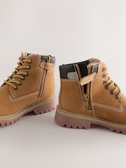 Tan Brown Standard Fit (F) Leather Lace Up Work Boots - Image 6 of 8