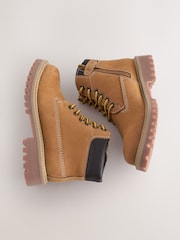 Tan Brown Standard Fit (F) Leather Lace Up Work Boots - Image 8 of 8