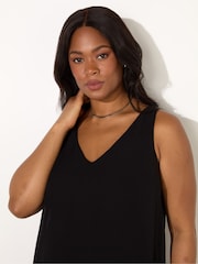 Live Unlimited Black Curve Chiffon V-Neck Swing Vest - Image 3 of 4
