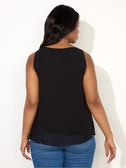 Live Unlimited Black Curve Chiffon V-Neck Swing Vest - Image 4 of 4