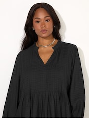 Live Unlimited Black Curve Pintuck Tunic - Image 3 of 3