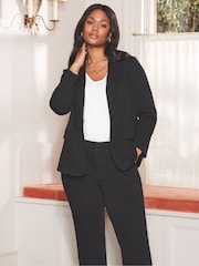Live Unlimited Black Curve Black Ponte Relaxed Blazer - Image 1 of 7
