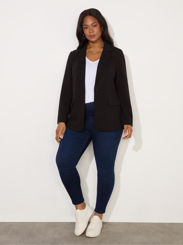 Live Unlimited Black Curve Black Ponte Relaxed Blazer - Image 5 of 7