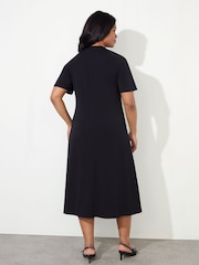 Live Unlimited Black Curve Jersey Short Raglan Sleeve Dress - Image 4 of 5