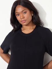 Live Unlimited Black Curve Jersey Short Raglan Sleeve Dress - Image 5 of 5