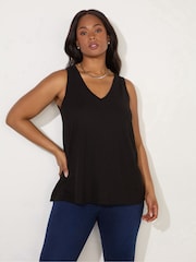 Live Unlimited Black Curve 100% Cotton Slub Vest - Image 1 of 3