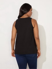 Live Unlimited Black Curve 100% Cotton Slub Vest - Image 3 of 3