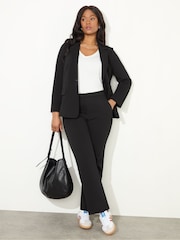 Live Unlimited Black Petite Curve Black Ponte Trousers - Image 1 of 5