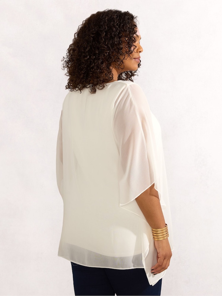 Live Unlimited Curve Chiffon V-Neck Overlay Top - Image 3 of 3