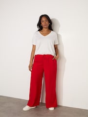 Live Unlimited Red Curve Drawstring Wide leg Trousers - Image 1 of 4