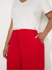 Live Unlimited Red Curve Drawstring Wide leg Trousers - Image 2 of 4