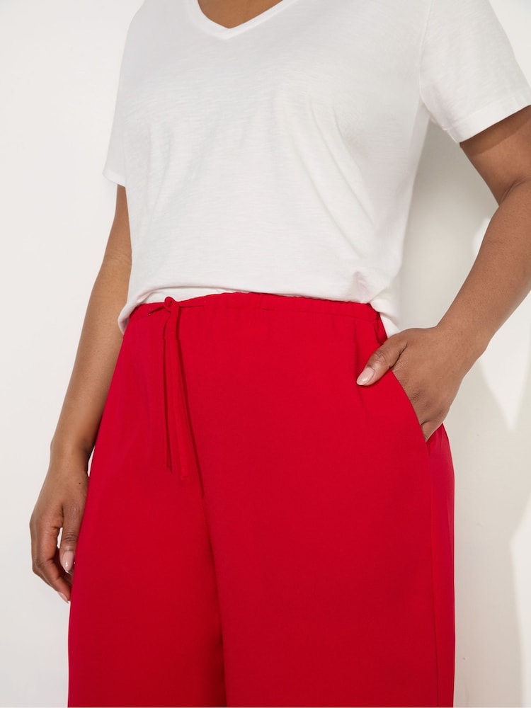 Live Unlimited Red Curve Drawstring Wide leg Trousers - Image 2 of 4