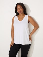 Live Unlimited White Curve 100% Cotton Slub Vest - Image 2 of 4