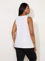 Live Unlimited White Curve 100% Cotton Slub Vest - Image 3 of 4