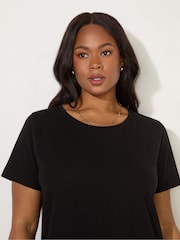 Live Unlimited Black Curve 100% Cotton Slub Crew Neck T-Shirt - Image 2 of 3