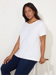 Live Unlimited White Curve 100% Cotton Slub Crew Neck T-Shirt - Image 1 of 3