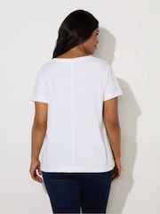 Live Unlimited White Curve 100% Cotton Slub Crew Neck T-Shirt - Image 2 of 3