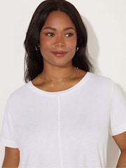 Live Unlimited White Curve 100% Cotton Slub Crew Neck T-Shirt - Image 3 of 3
