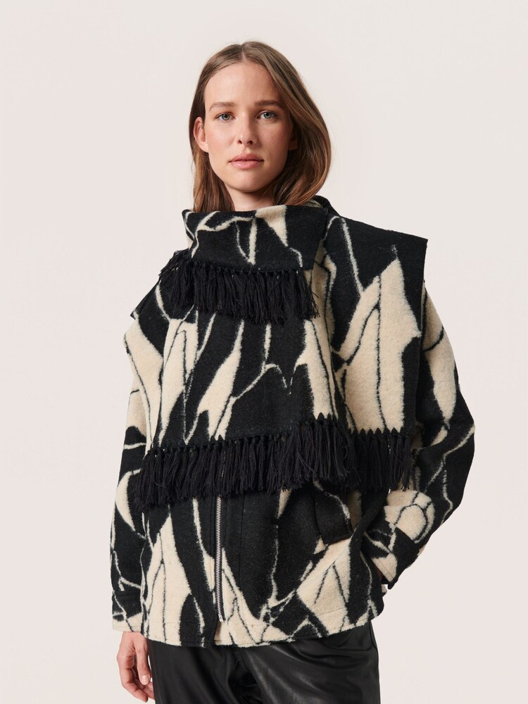 Soaked in Luxury SLGale Printed Snood Black Scarf - Image 1 of 7 Soaked in Luxury SLGale Printed Snood Black Scarf - Image 1 of 7