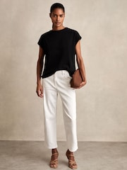 Reiss Black Tommie Brushed-Cotton Crew-Neck T-Shirt - Image 3 of 6