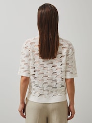 Reiss White Fleur McLaren F1 Team Speedmark Crochet Shirt - Image 3 of 5