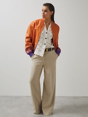 Reiss White Fleur McLaren F1 Team Speedmark Crochet Shirt - Image 4 of 5