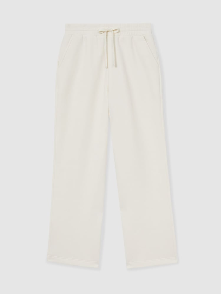Reiss Ivory Gaia Cotton Blend Wide Leg Joggers - Image 2 of 6