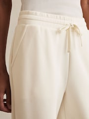 Reiss Ivory Gaia Cotton Blend Wide Leg Joggers - Image 4 of 6