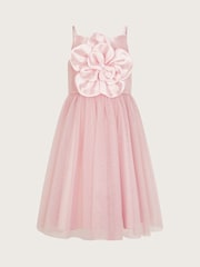 Monsoon Pink Annabelle Flower Bodice Tulle Dress - Image 2 of 4