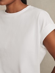 Reiss White Tommie Brushed-Cotton Crew-Neck T-Shirt - Image 4 of 6