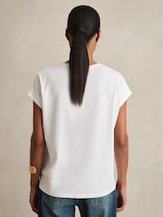 Reiss White Tommie Brushed-Cotton Crew-Neck T-Shirt - Image 5 of 6