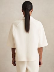 Reiss Ivory Gaia Cotton-Blend Interlock Collar Sweatshirt - Image 5 of 6