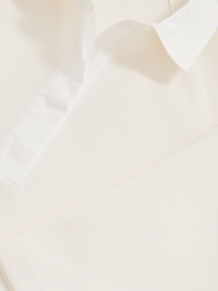 Reiss Ivory Gaia Cotton-Blend Interlock Collar Sweatshirt - Image 6 of 6