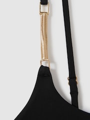 Reiss Black Imogen Hardware Strap Cut Out Swimsuit - Image 6 of 6