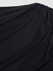 Reiss Navy/Black Elia Asymmetric Draped Jersey Dress - Image 6 of 6