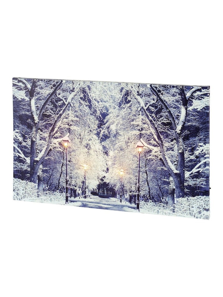 Lumineo White and Blue Winter Scene LED Wall Art - Image 2 of 3 Lumineo White and Blue Winter Scene LED Wall Art - Image 2 of 3