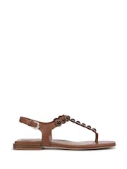 Naturalizer Regular Fit Nara Toe Post Brown Sandals - Image 1 of 6