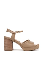 Naturalizer Regular Fit Paloma Heeled Ankle Strap Brown Sandals - Image 1 of 6
