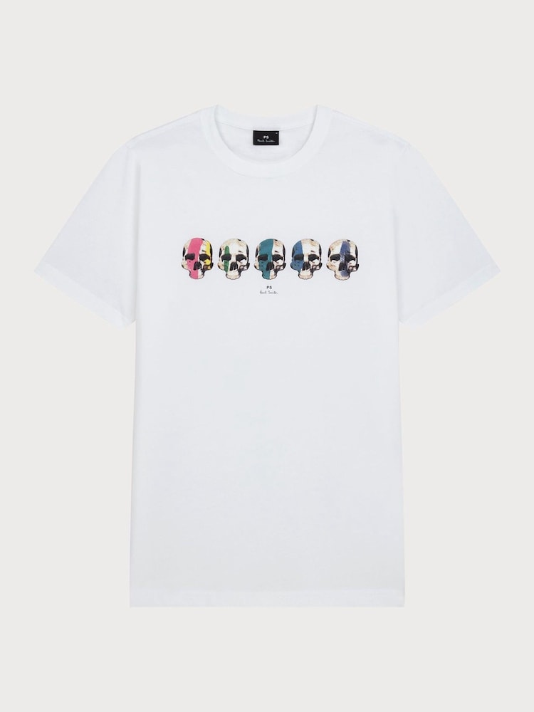 PS Paul Smith Regular Fit Graphic White T-Shirt - Image 5 of 5