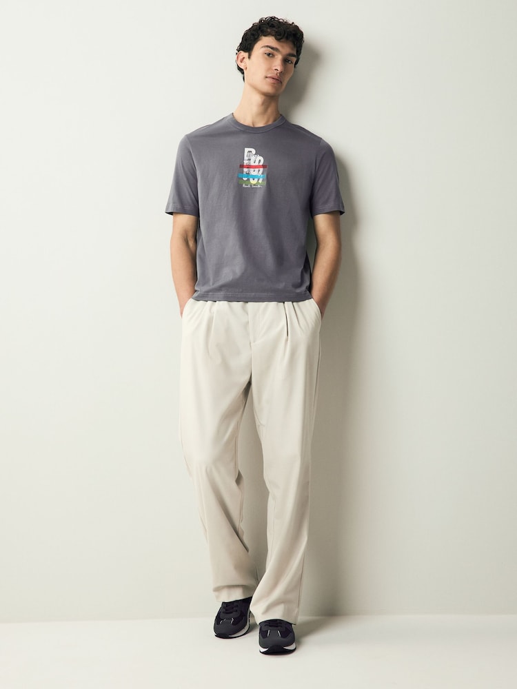 PS Paul Smith Casual Fit 100% Organic Cotton Graphic Black T-Shirt - Image 2 of 5 PS Paul Smith Casual Fit 100% Organic Cotton Graphic Black T-Shirt - Image 2 of 5