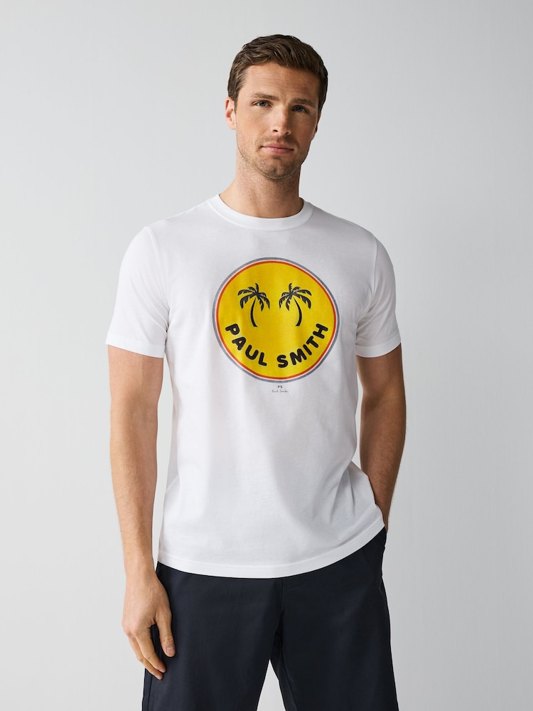 PS Paul Smith Regular Fit Graphic White T-Shirt - Image 1 of 6